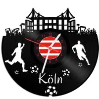 GRAVURZEILE Wanduhr Schallplattenuhr Köln - 100% Vereinsliebe - Fußball -