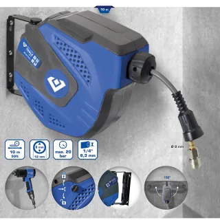 Brilliant Tools Automatischer Druckluftschlauch-Aufroller, Ø 8 mm x 10 m - BT161101