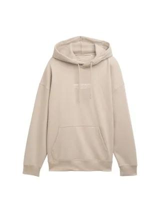 Denim Tom Tailor - Relaxed Hoodie Sweatshirt mit Logo-Print light dove grey - Gr. - S