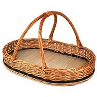 MyBer® Tablett Korb aus Weide Weidentablett Weidenkorb Tragekorb 44/28/25cm braun, Weide, (1-tlg., Für Obst, Gemüse, Brot, Geschirr und Vieles mehr), Sehr stabil und praktisch. Hergestellt in EU. Echte Handarbeit!