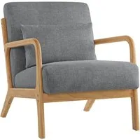 Aunekiv Sessel mit Kissen & Holzrahmen, Lesesessel, Mid-Century Sessel (1-St), Perfekt als Relaxsessel für Wohnzimmer und kleine Räume