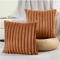 OKWISH Kissenbezüge 2er Set Flauschig Plüsch Deko Dekokissen Sofakissen Zierkissenbezüge, (2 Stück), 45x45cm Sofakissen Couchkissen Bezug Sofa Schlafzimmer Reißverschluss