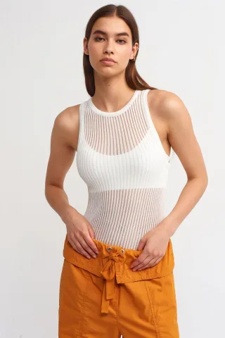 Rippstrick Ärmellose Strickbluse