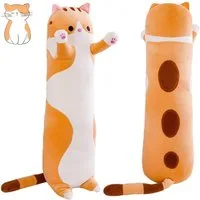 TUWENA Kuscheltier Lange Katze Kuscheltier Stofftiere Katzenplüsch Spielzeug Kuschelkisse, Schönste Geschenke (Rosa,Grau, Braun, 50/70/90/110cm) Mehrere Optionen