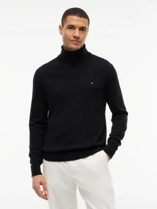 PIMA ORG CTN CASHMERE ROLL NECK Black - Gr. - XL