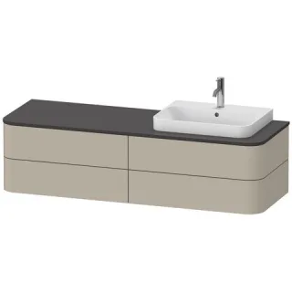 Duravit Happy D.2 Plus Konsolenwaschtischunterbau wandhängend Taupe Seidenmatt 1600x550x408 mm - HP4 HP4963R6060