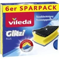 Vileda Reinigungsschwamm Glitzi Topfreiniger mit Tuch- & Scheuerseite (6er Pack)