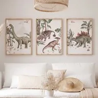 WANDKIND Poster Dinosaurier 3er Set P806, Kinderzimmer poster