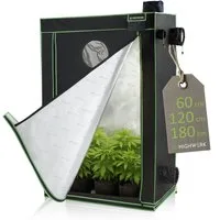 HIGHWERK Gewächshaus Growzelt 60 x 120 x 180 cm, indoor Grow tent, schwarz grün