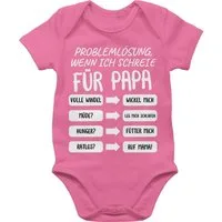 Shirtracer Shirtbody Problemlösung wenn ich schreie für Papa weiß Geschenk Vatertag Baby