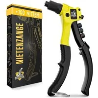 Meisterfaktur Blindnietzange Minimaler Kraftaufwand - Robuste Nietzange mit 100 Nieten, Moderne Bliednietenzange mit ergonomischen Griff für echte Handwerker!