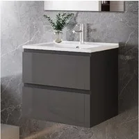 duschspa Waschtisch Waschbecken mit Unterschrank Badmöbel Set Badschrank Waschplatz, Hochglanz, 50-120cm