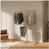 pamo. design Kleiderständer Kleiderständer LAS gold - freistehende Garderobe, kratzfeste & platzsparende Kleiderstange, stabil, einfache Montage