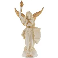 Vogler Dekofigur Veronese Miniatur Figur Erzengel Uriel Religiöse Skulptur Weiß-Gold