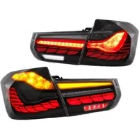 LLCTOOLS Rückleuchte Hell leuchtende LED Rückleuchte mit E-Prüfzeichen passend für BMW, 3er F30 Limousine, F35 Limousine, F80 M3 (10/2011-06/2019), Rücklicht, Bremslicht, Nebelschlussleuchte, Blinklicht und Rückfahrlicht, Voll LED, LED fest integrier