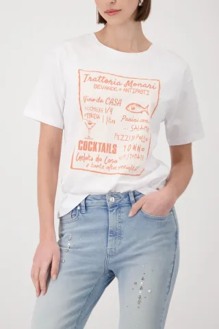 monari - T-Shirt mit Trattoria-Druck - Gr. - 46