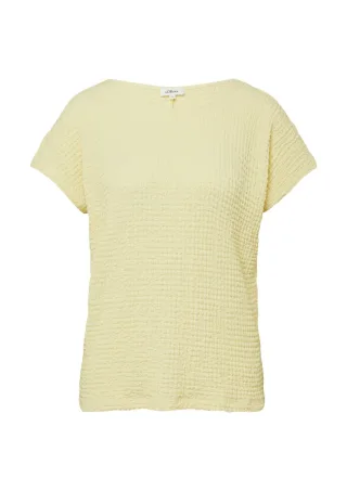 s.Oliver Red Label - T-Shirt aus Strukturjersey gelb - Gr. - 42
