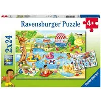 Ravensburger Puzzle Kinderpuzzle 2x24 Teile - Freizeit am See, Puzzleteile