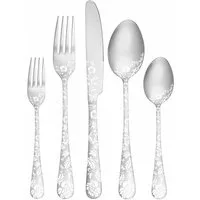 Agger Besteck-Set Besteckset 20-teilig für 4 Personen – Edelstahl Messer (20-tlg), Gabeln & Löffel, elegantes Pfingstrosen-Design für Küche und Esstisch