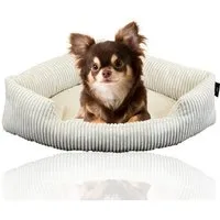 Rohrschneider Tierbett XXL Eck-Hundebett für große Hunde aus Cordstoff, Hundekissen