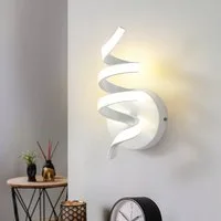 ZMH LED Wandleuchte Innen Schwarz/Weiß Wandlampe Modern 7W Warmweiß Wohnzimmer, Augenschutz, Einfache Installtion, LED fest integriert, 3000K, Treppenhaus Flur Wohnzimmer Wand Lampe