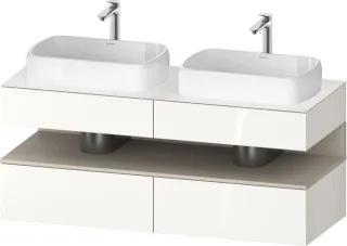 Duravit Qatego Konsolenwaschtischunterbau wandhängend Weiß Hochglanz 1400x550x600 mm - QA47670832200 QA4767083220000