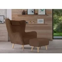 Home affaire Sessel Telford auch in Fellimitat, Sessel B/T/H: 77/92/106 cm, wahlweise mit und ohne Hocker, in vielen Bezugsqualitäten, Ohrensessel