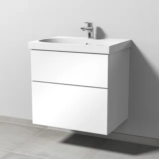 Sanipa 3way Waschtischunterbau zu Geberit Acanto Waschtisch mit 2 Auszügen, Weiß-Glanz SF41678
