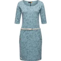 Ragwear Jerseykleid Tannya Flowery (2-tlg) stylisches Halbarm Shirtkleid mit Gürtel