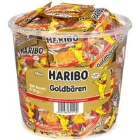 HARIBO Süßigkeit, Haribo Goldbären 100 Minibeutel in praktischer Vorratsdose 980g