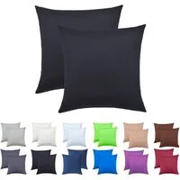 NatureMark Kissenbezüge 2er Pack Jersey Kissenbezug Kissenhülle, (2 Stück), Kissenhülle in vielen Größen und Farben (40 x 40 cm, Schwarz)