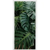 MuchoWow Türtapete Pflanzen - Dschungel - Blätter - Tropisch, Matt, bedruckt, (1 St), Selbstklebende Tapete, Folie für Möbel, 75x205 cm