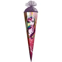 Roth Schultüte Motiv-Schultüte Einhornportrait 50cm eckig Tüllverschluss