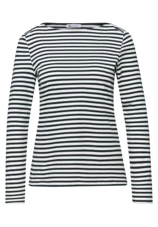 Street One - Gestreiftes T-Shirt blau - Gr. - 40