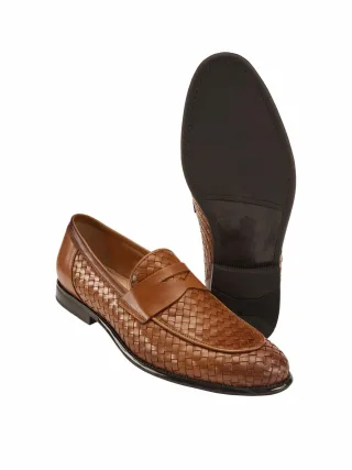 Mey & Edlich Herren Flanier-Flecht-Loafer Braun Obermaterial und Futter: Kalbsleder