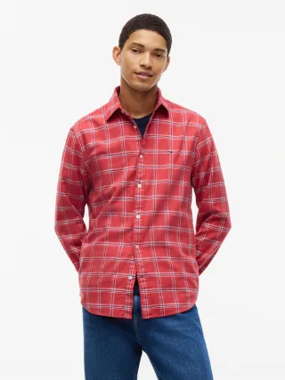 Tommy Jeans (PVH Group) - TJM REG TWILL CHECK SHIRT Anthem Red Check - Gr. - M