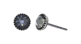 konplott - Ohrstecker mit Schmuckstein grau