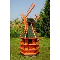 DSH DEKO SHOP HANNUSCH Gartenfigur XL Windmühle für den Garten – Höhe 1,50 m