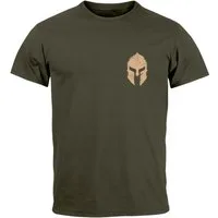 Neverless Print-Shirt Herren T-Shirt Logo Print Sparta-Helm Spartaner Gladiator Krieger mit Print