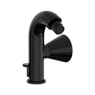 VitrA Liquid Einhebel-Bidetmischer mit Ablaufgarnitur Einlochmontage Schwarz Hochglanz,A4275839 A4275839