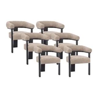 Vente-Unique Stuhl, Taupe, Textil, 64x78x60 cm, Esszimmer, Stühle, Esszimmerstühle, Armlehnenstühle