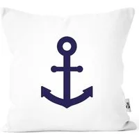 MoonWorks Dekokissen Kissenbezug Anker Aufdruck maritimes Motiv Geschenk für Nordlichter Kissenhülle Dekokissen Moonworks®