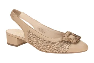 Gabor 81.526.44 Sling Pumps Braun Sand Steppa Echtleder Gummisohle Absatz 3cm