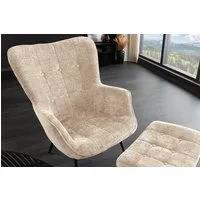 riess-ambiente Sessel SCANDINAVIA champagner/schwarz -Chenille Cremona, Metall, mit Armlehne (Einzelartikel, 1-St), gepolsterter Lesesessel - ideal für Wohn-, Gäste- & Schlafzimmer