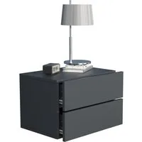 VCM Nachttisch Usal L mit 2 Schubladen B. 45 x T. 32 x H. 30 cm, Nachtkonsole, Stauraum im Schlafzimmer, Wandschublade