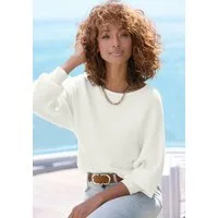 Vivance Strickpullover mit U-Boot-Ausschnitt, Fledermausärmel, Streifenoptik, Oversize