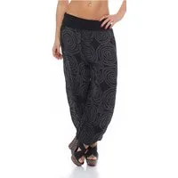 malito more than fashion Haremshose malito Damen Pumphose mit Kreis Muster, Haremshose zum Tanzen, Aladi Sommerhose mit elastischem Bund und Kreis Muster Einheitsgröße