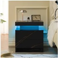 Celya Nachttisch LED Nachttisch Schranklampe modern mit 2 Schubladen, für Schlafzimmer, Esszimmer, Büro, Spielzimmer