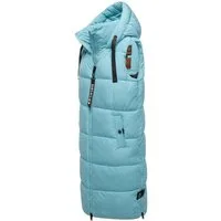 Navahoo Steppweste Schnuffelchen (1-tlg) warme Damen Outdoor-Weste lang mit Kapuze