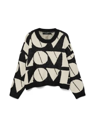 VERO MODA - VMLOVE LS O-NECK PULLOVER BOO Black - Gr. - L